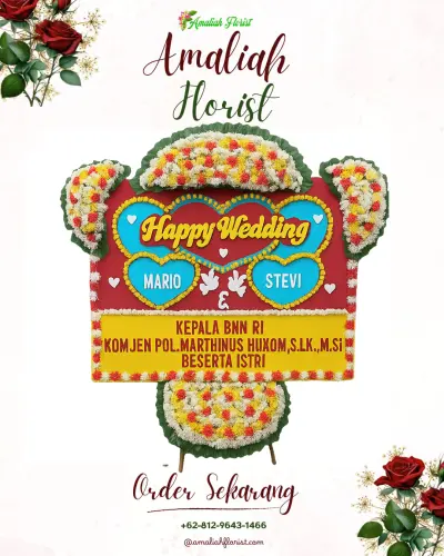 Karangan Papan Bunga Pernikahan di Takkalala